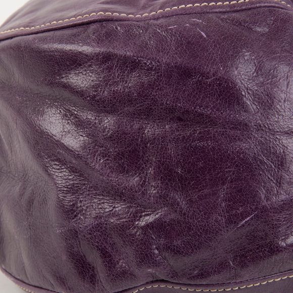 Miu Miu Purple Distressed Leather Frame Bag - Picture 9 of 10